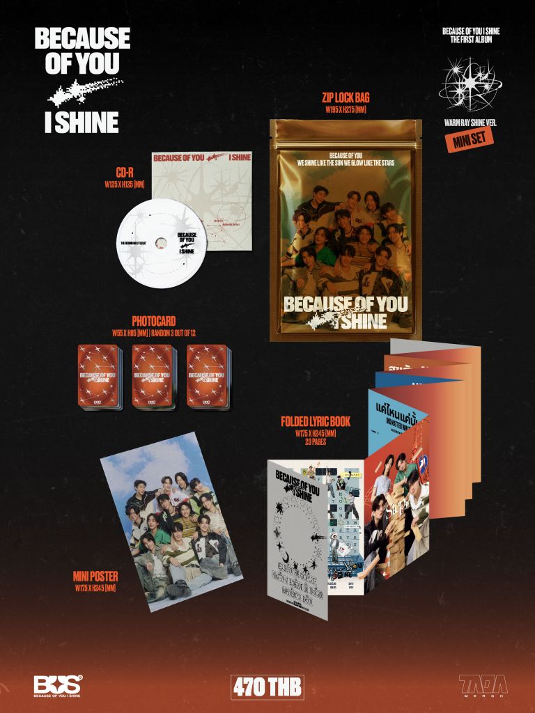 BECAUSE OF YOU, I SHINE MINI SET ALBUM ​WARM RAY SHINE VERSION